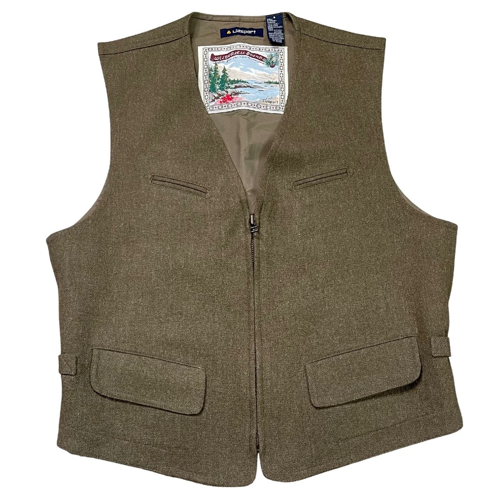 Vintage Lizsport Wool Vest Wilderness Bound Brown Antique Retro